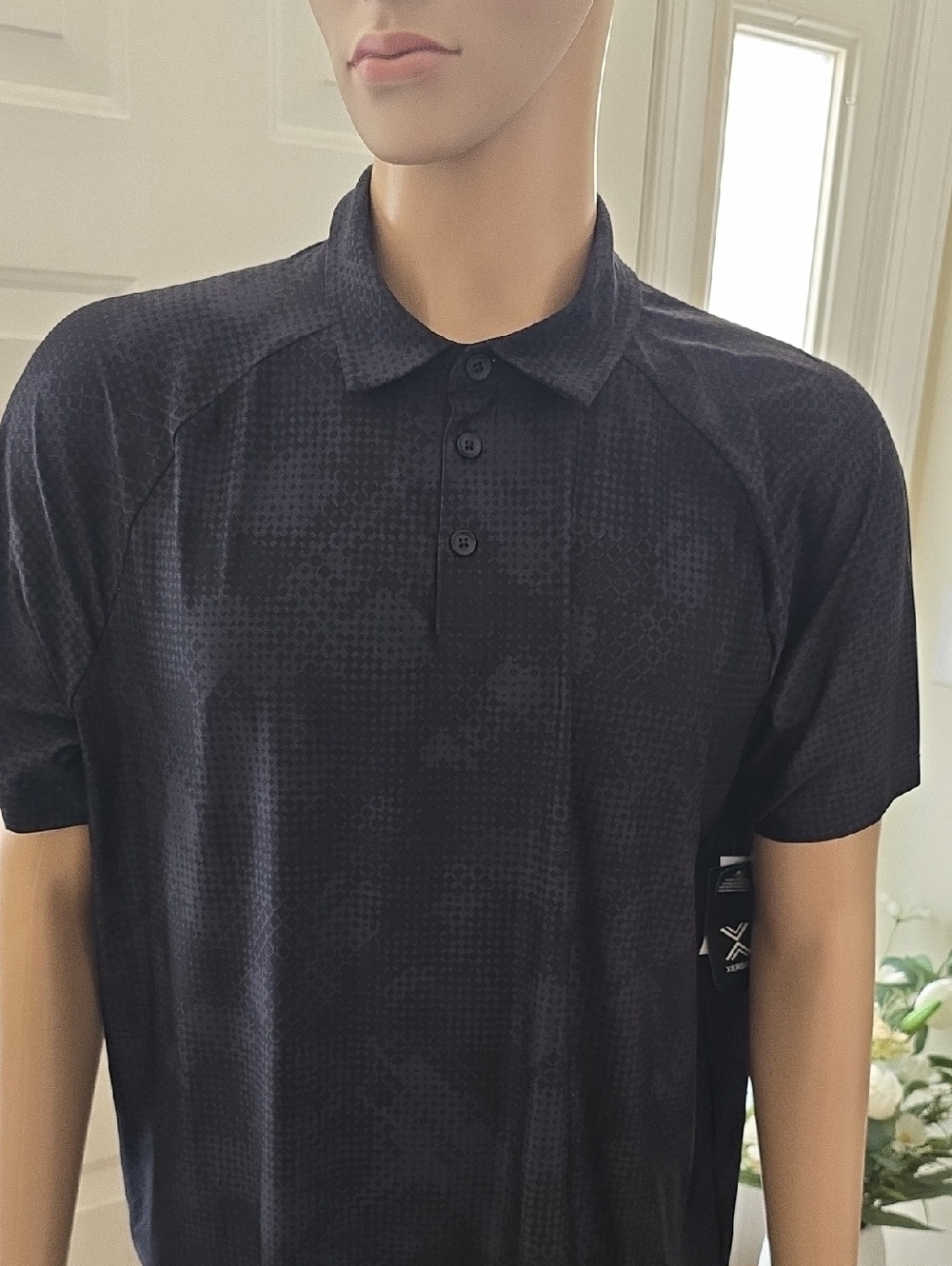 XERSION BRAND MEN'S BIG & TALL BLACK SHORT SLEEVES COLARED POLO SHIRT SIZE 2XLT